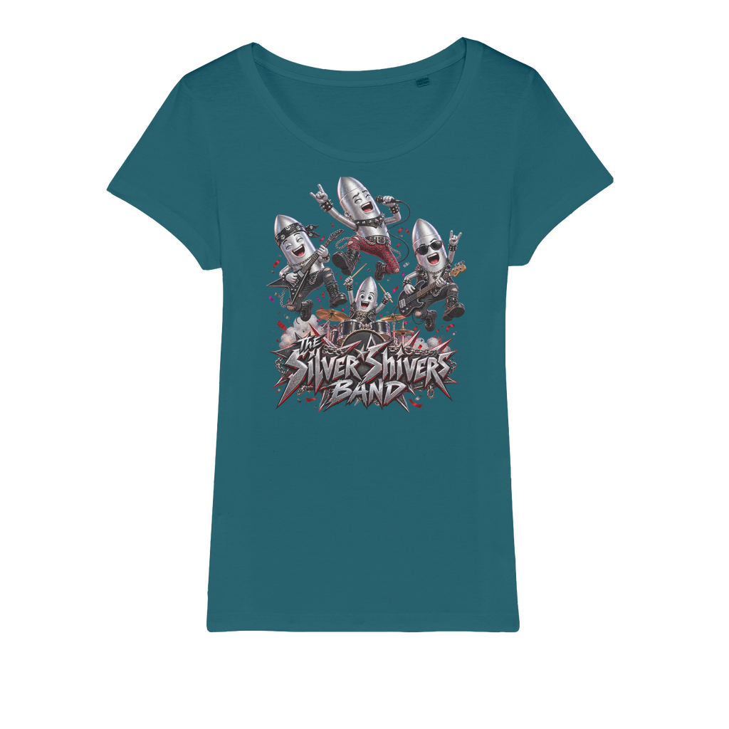 The Silver Shivers Band Organic Jersey Womens T-Shirt