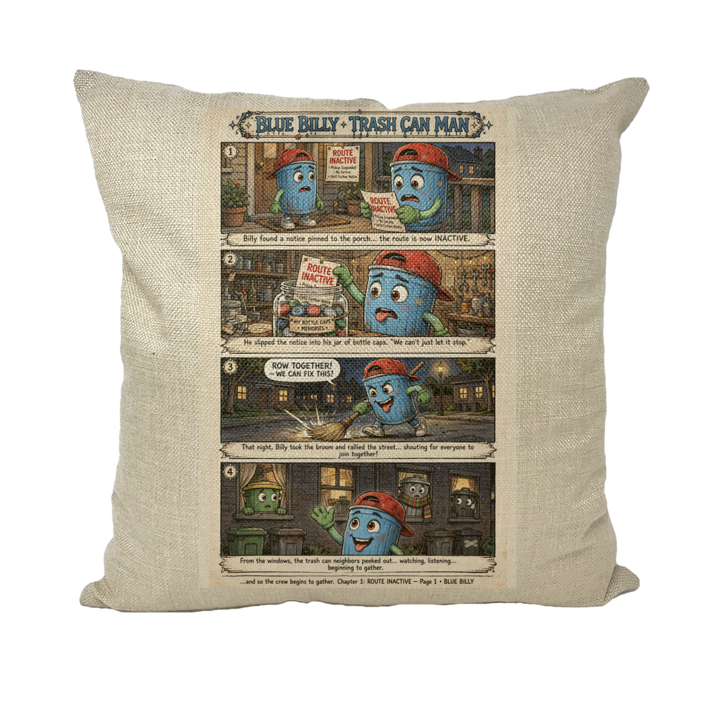 Trash Can Row Throw Pillow with Insert