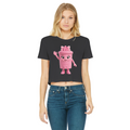 Trash Can Row – Classic Women's Cropped Raw Edge T-Shirt