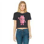 Trash Can Row – Classic Women's Cropped Raw Edge T-Shirt