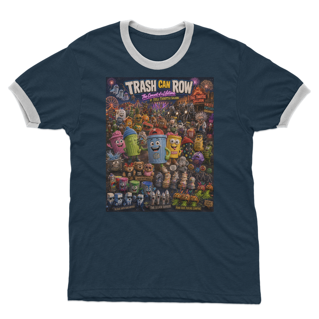 Trash Can Row: Concert for a Lifetime – Adult Ringer T-Shirt