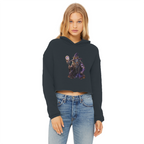 angry can man Ladies Cropped Raw Edge Hoodie