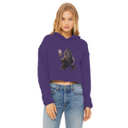angry can man Ladies Cropped Raw Edge Hoodie