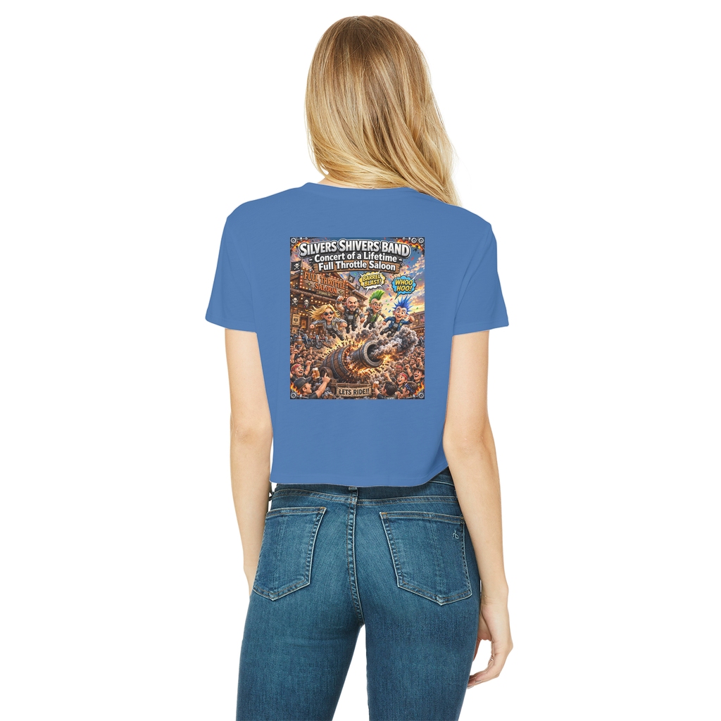 The Silver Shivers Band Classic Women's Cropped Raw Edge T-Shirt