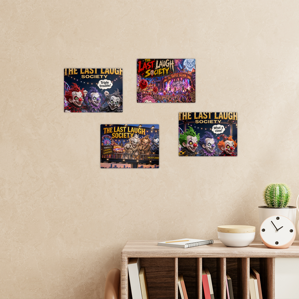The Last Laugh Society Rectangle Wall Tiles Set of 4