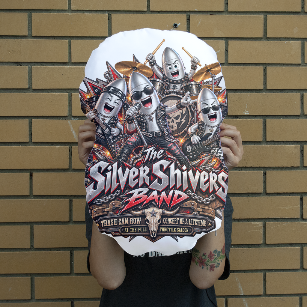 The Silver Shivers Band Giant Face Cushion