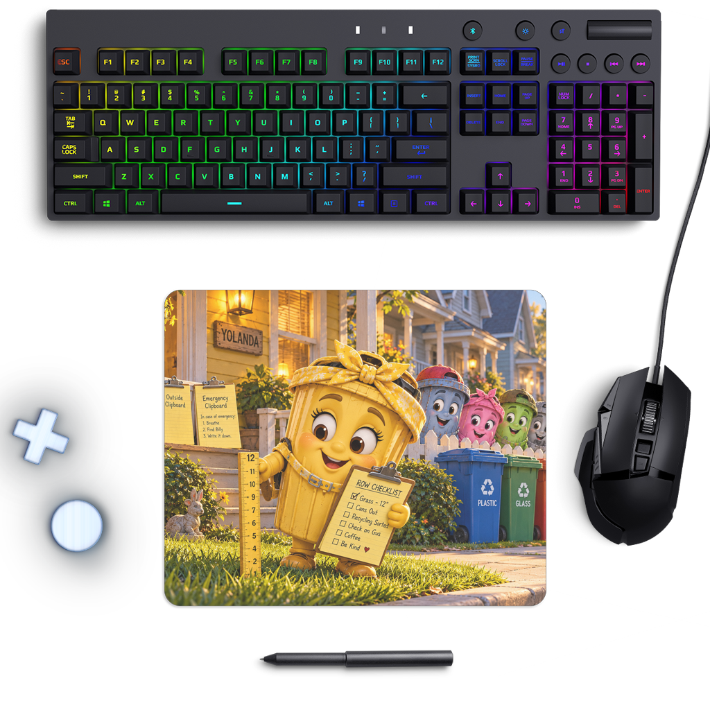 Trash Can Row Mouse Pad
