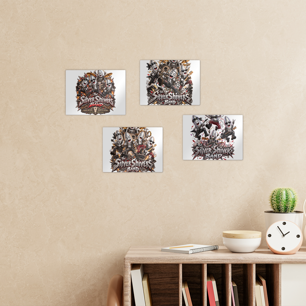The Silver Shivers Band Rectangle Wall Tiles Set of 4