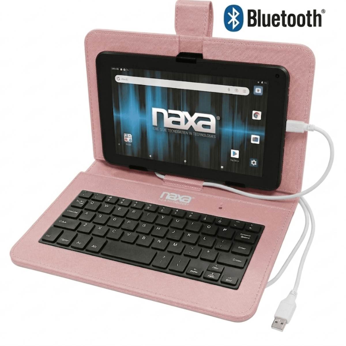 Naxa 10.1" Core Android 11 Tablet Kit Rose Gold - Refurbished