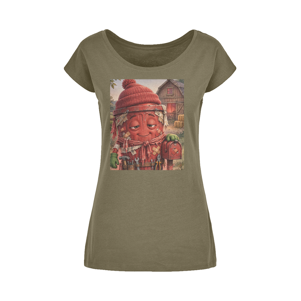 Trash Can Row Wide Neck Women's T-Shirt XS-5XL