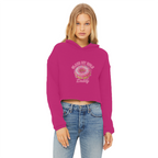 AOC Ladies Cropped Raw Edge Hoodie