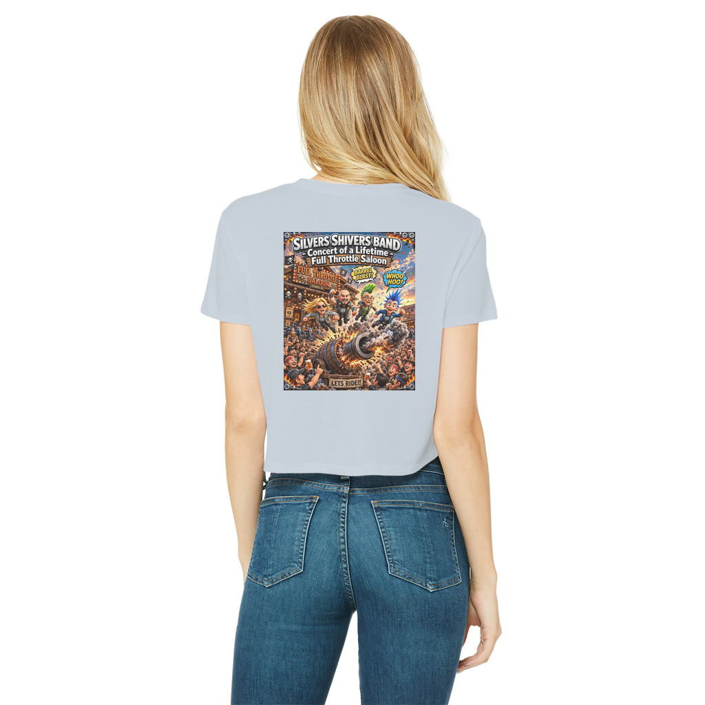 The Silver Shivers Band Classic Women's Cropped Raw Edge T-Shirt