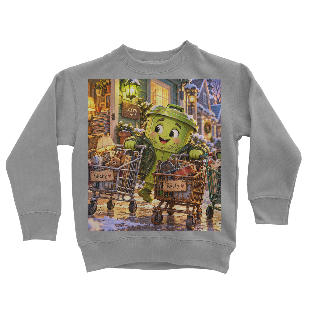 Trash Can Row Classic Kids Sweatshirt