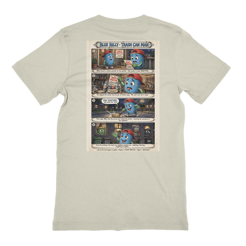 Trash Can Row – Premium Jersey Adult T-Shirt