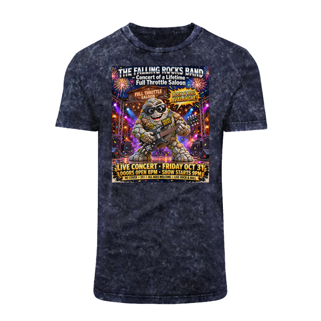 Falling Rocks Collection Acid Washed T-Shirt
