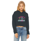 AOP Ladies Cropped Raw Edge Hoodie