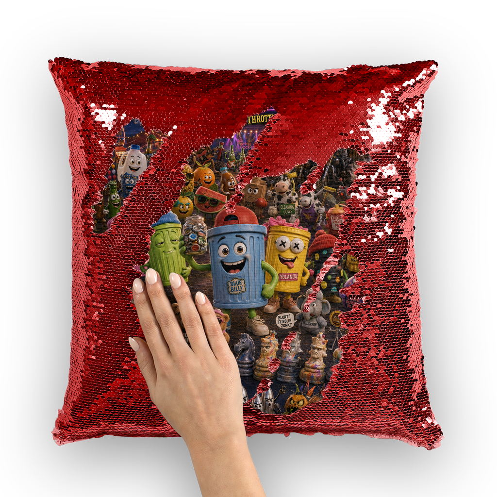 Trash Can Row: Concert for a Lifetime – Sequin Cushion Cover