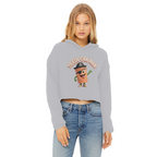 TRASH CAN MAN Ladies Cropped Raw Edge Hoodie
