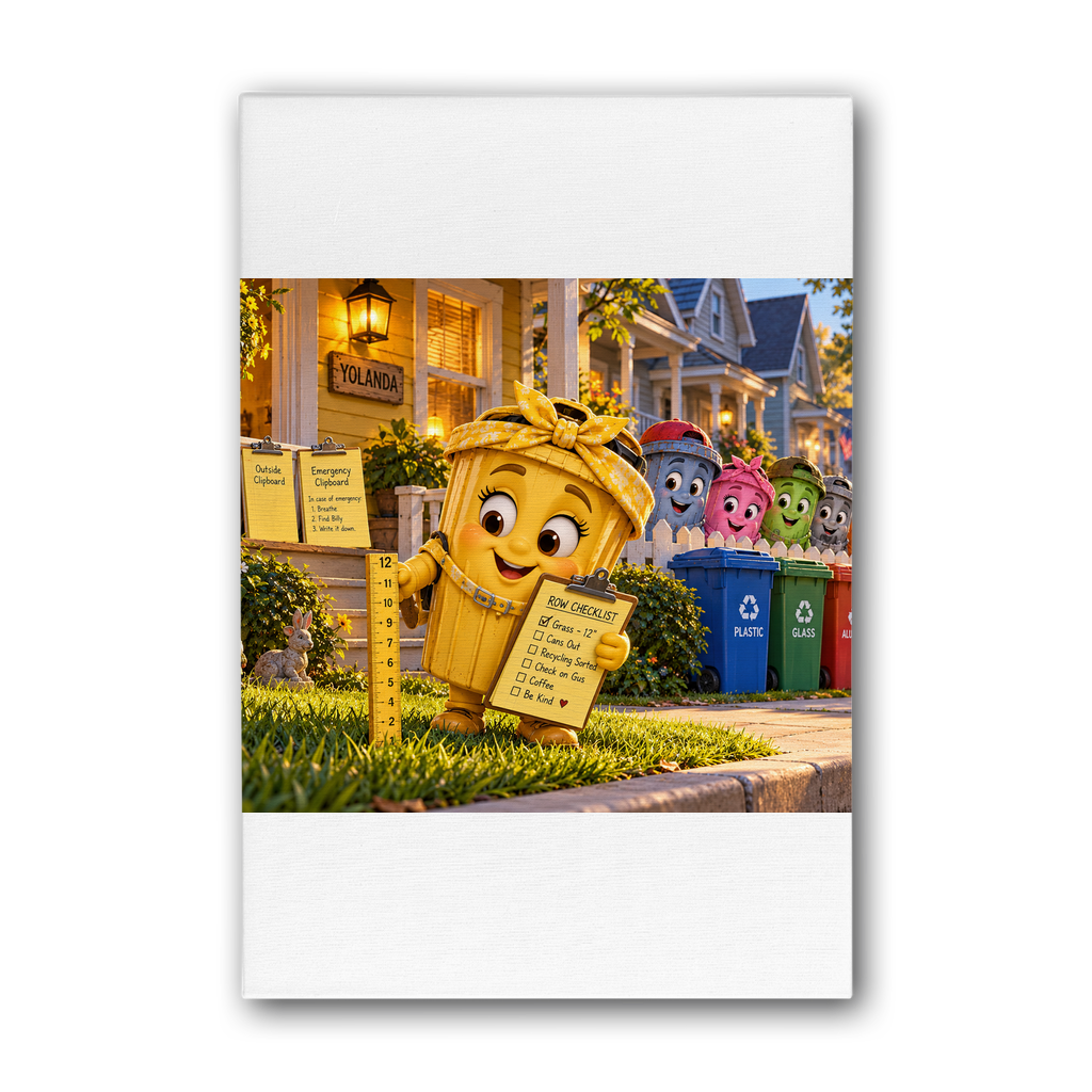 Trash Can Row – Premium Stretched Canvas