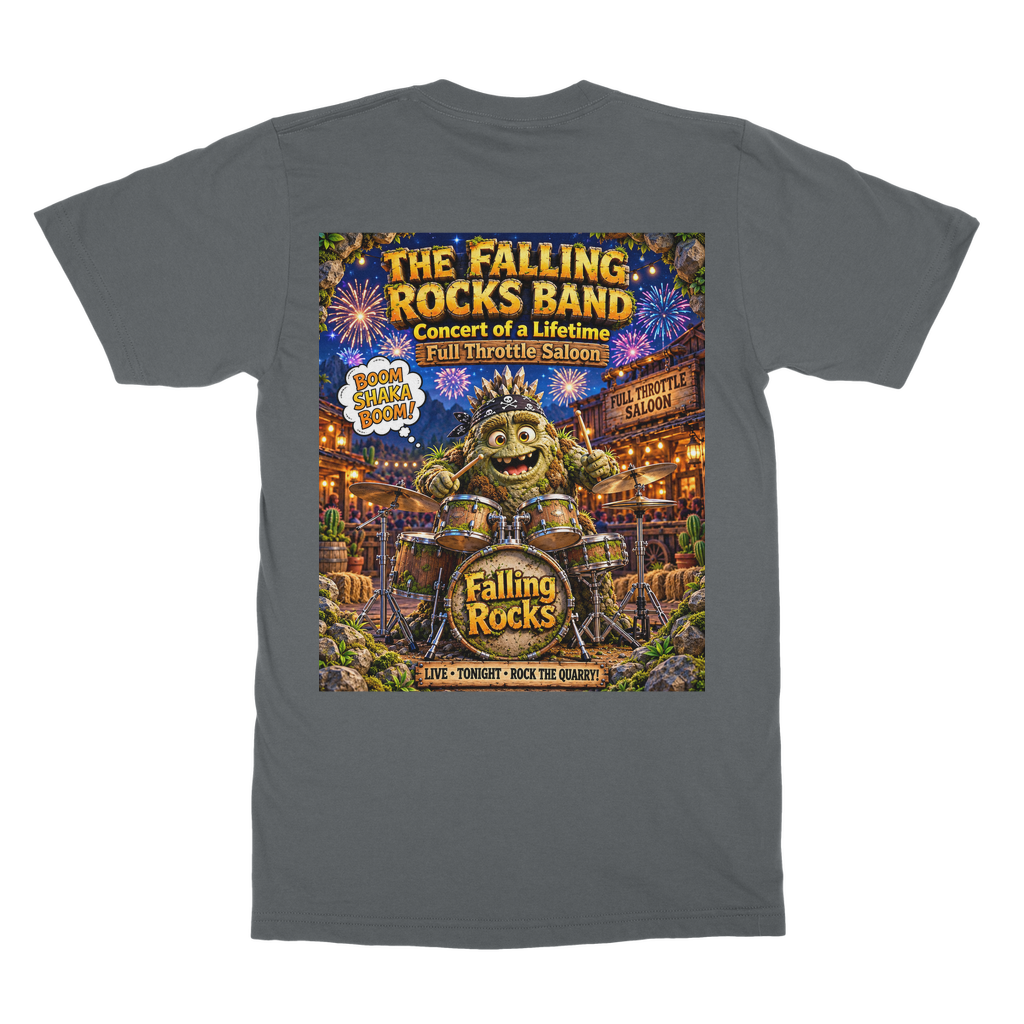 Falling Rocks Collection Classic Heavy Cotton Adult T-Shirt