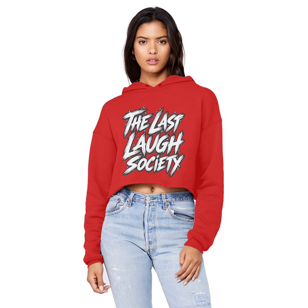 The Last Laugh Society Cropped Raw Edge Boyfriend Hoodie