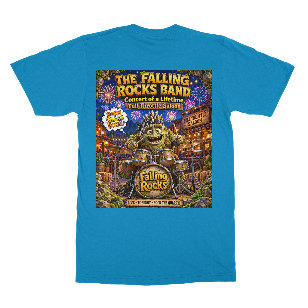 Falling Rocks Collection Classic Heavy Cotton Adult T-Shirt