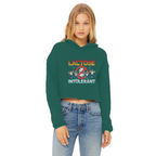 AOB Ladies Cropped Raw Edge Hoodie