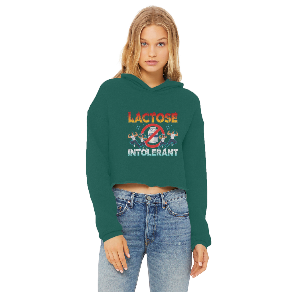 AOB Ladies Cropped Raw Edge Hoodie