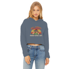 SARCASM 105 Ladies Cropped Raw Edge Hoodie