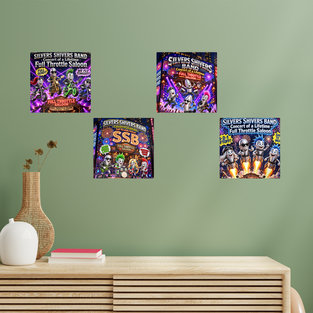 The Silver Shivers Band Square Wall Tiles Set of 4