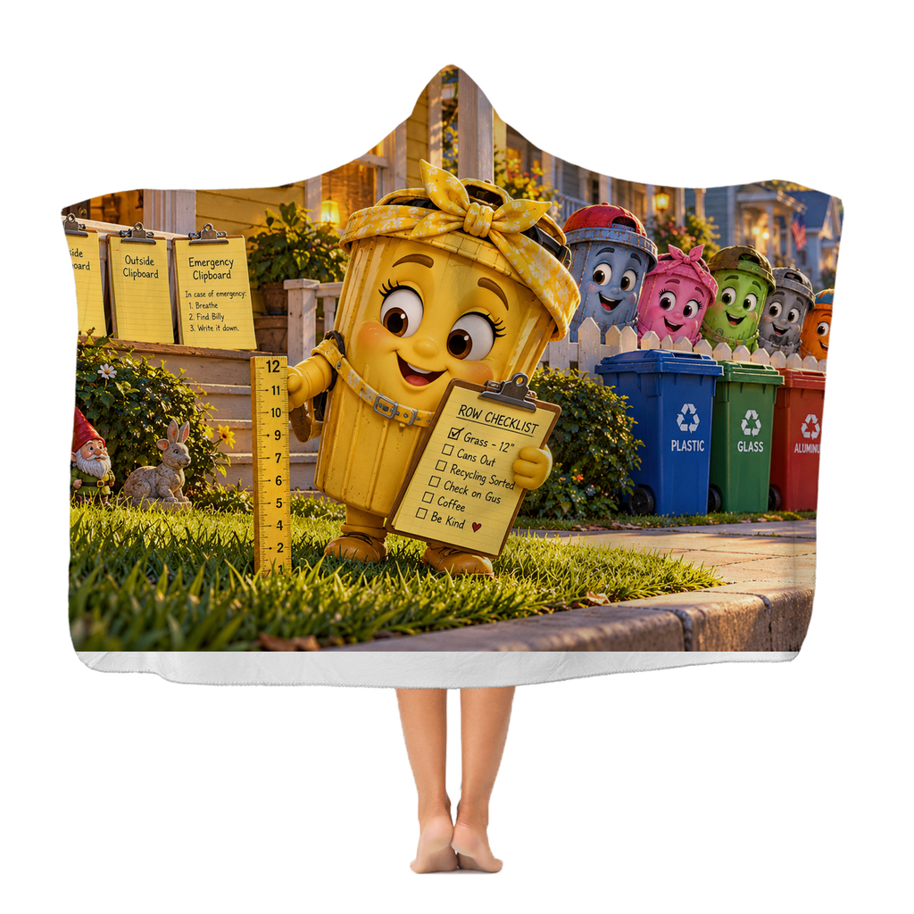 Trash Can Row Premium Adult Hooded Blanket