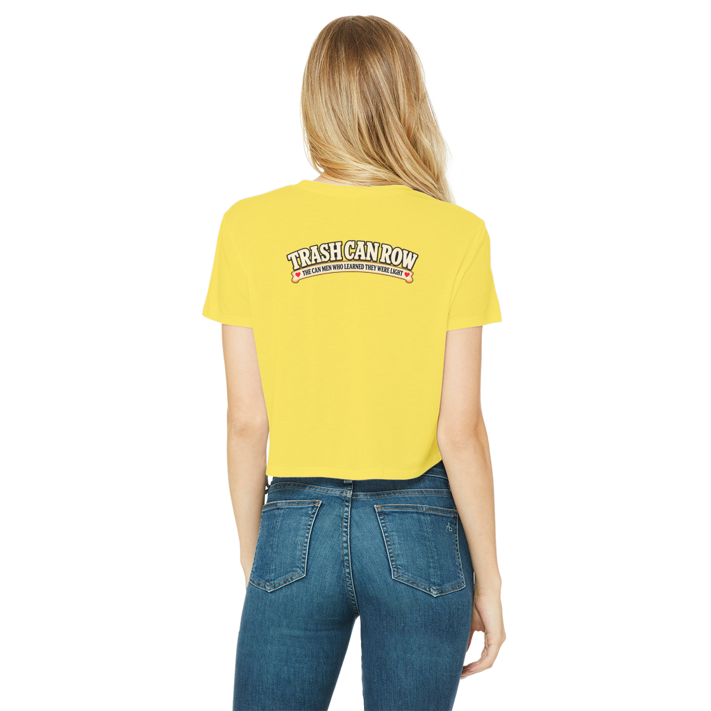 Trash Can Row – Classic Women's Cropped Raw Edge T-Shirt