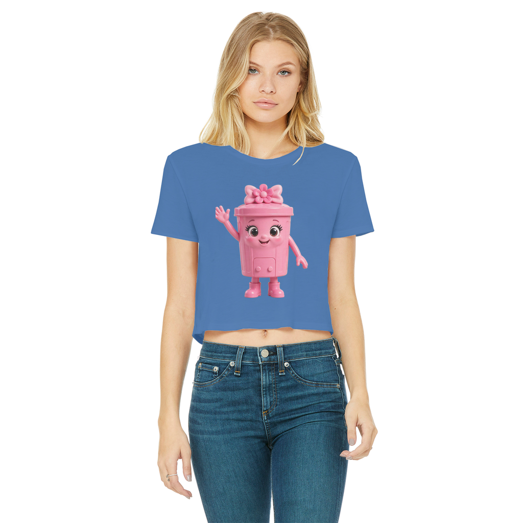 Trash Can Row – Classic Women's Cropped Raw Edge T-Shirt