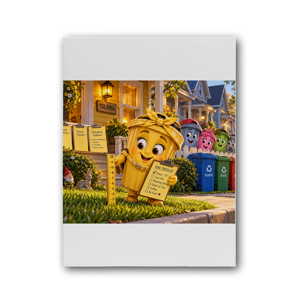 Trash Can Row – Premium Stretched Canvas