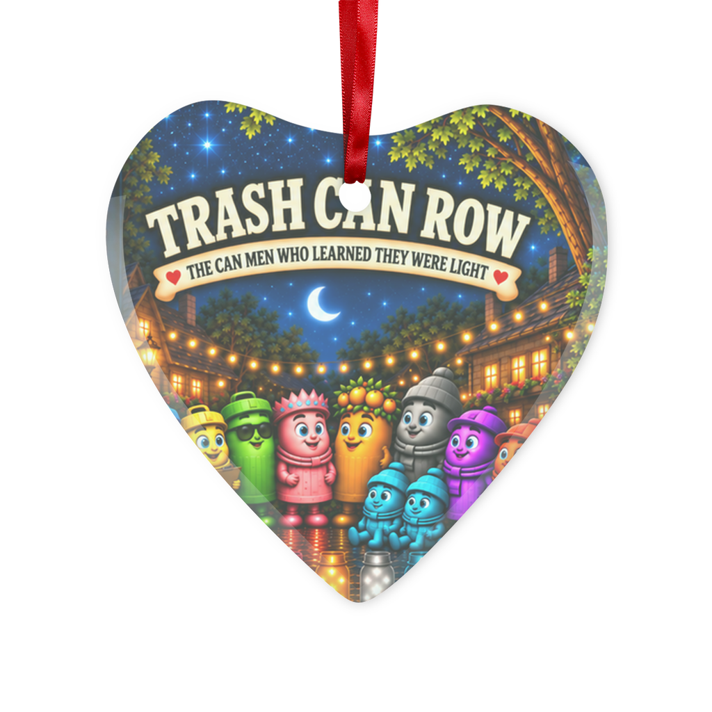 Trash Can Row – Glass Hanging Ornament