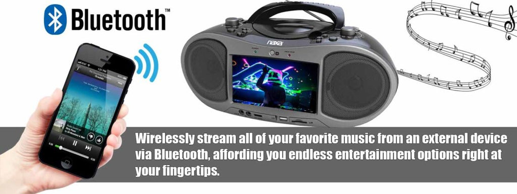Naxa 7" Bluetooth DVD Boombox