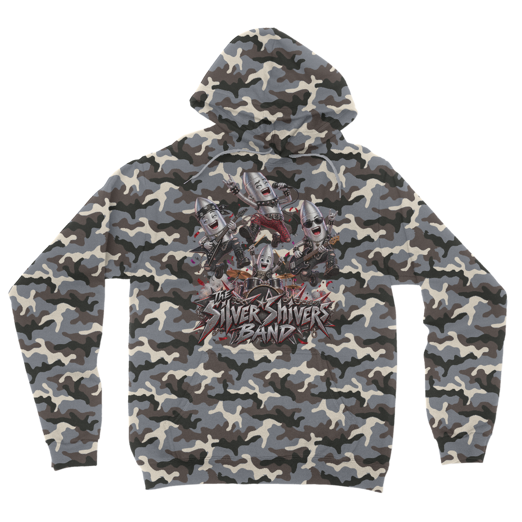 The Silver Shivers Band Camouflage Adult Hoodie