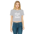 Falling Rocks COllection Classic Women's Cropped Raw Edge T-Shirt