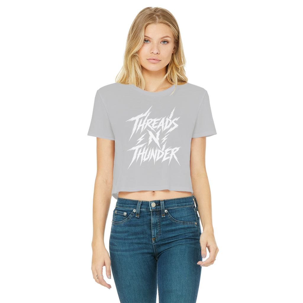Falling Rocks COllection Classic Women's Cropped Raw Edge T-Shirt