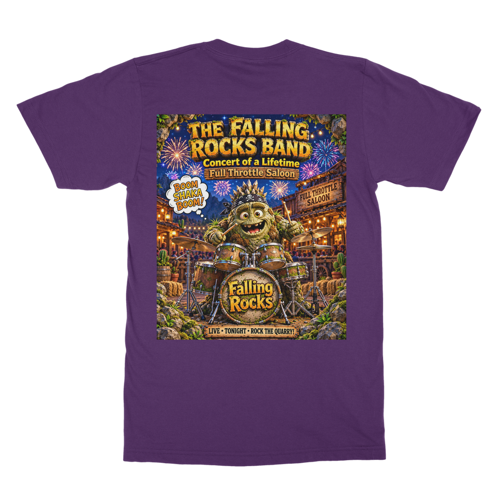 Falling Rocks Collection Classic Heavy Cotton Adult T-Shirt