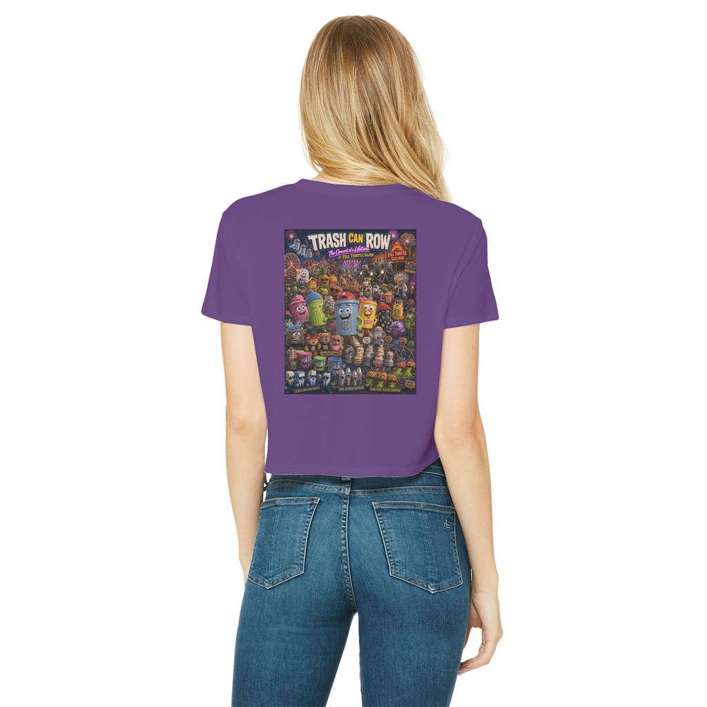 Trash Can Row: Concert for a Lifetime – Classic Women's Cropped Raw Edge T-Shirt