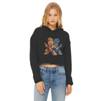 Falling Rocks COllection Ladies Cropped Raw Edge Hoodie