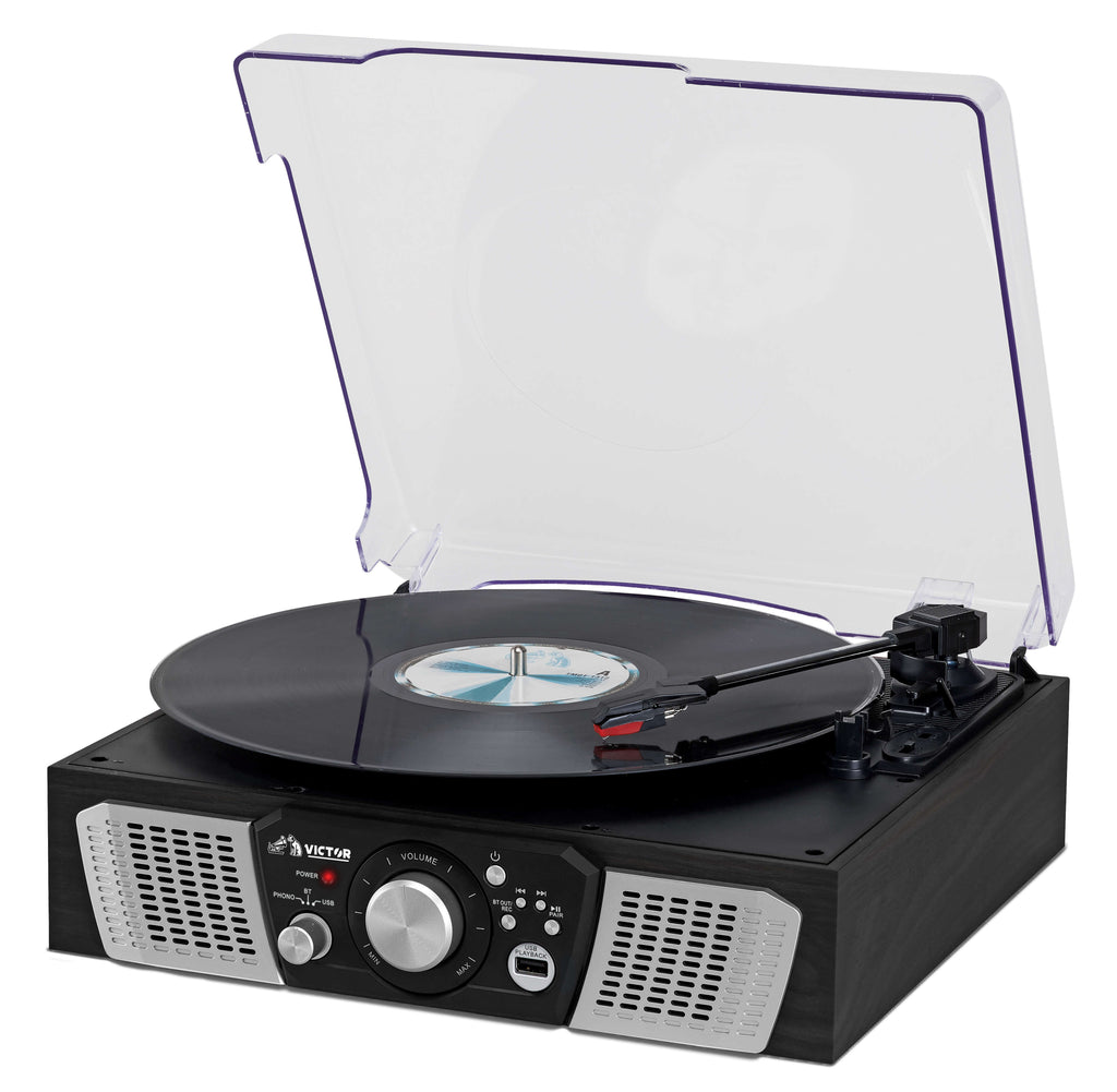 Victor Lakeshore 5-in-1 Hybrid Bluetooth Turntable System w USB and RCA Output