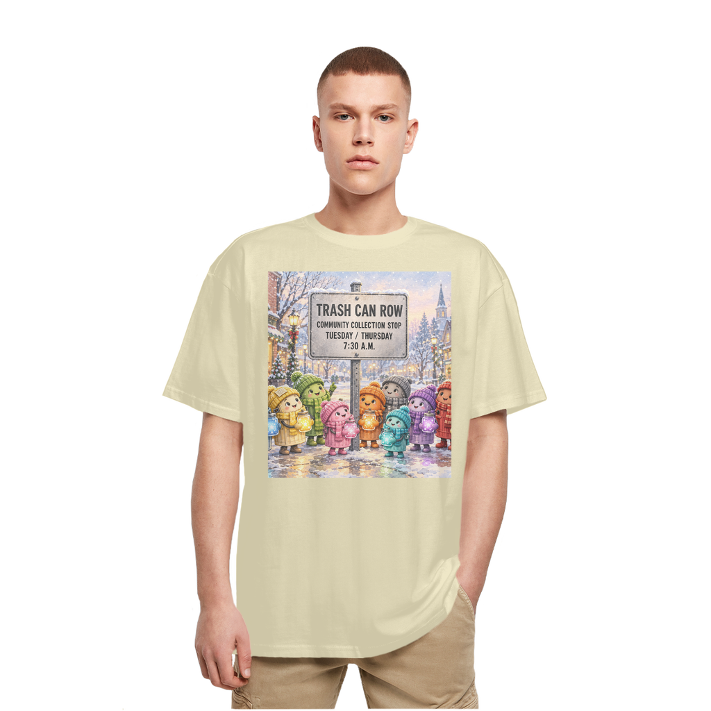 Trash Can Row Heavy Oversized T-Shirt