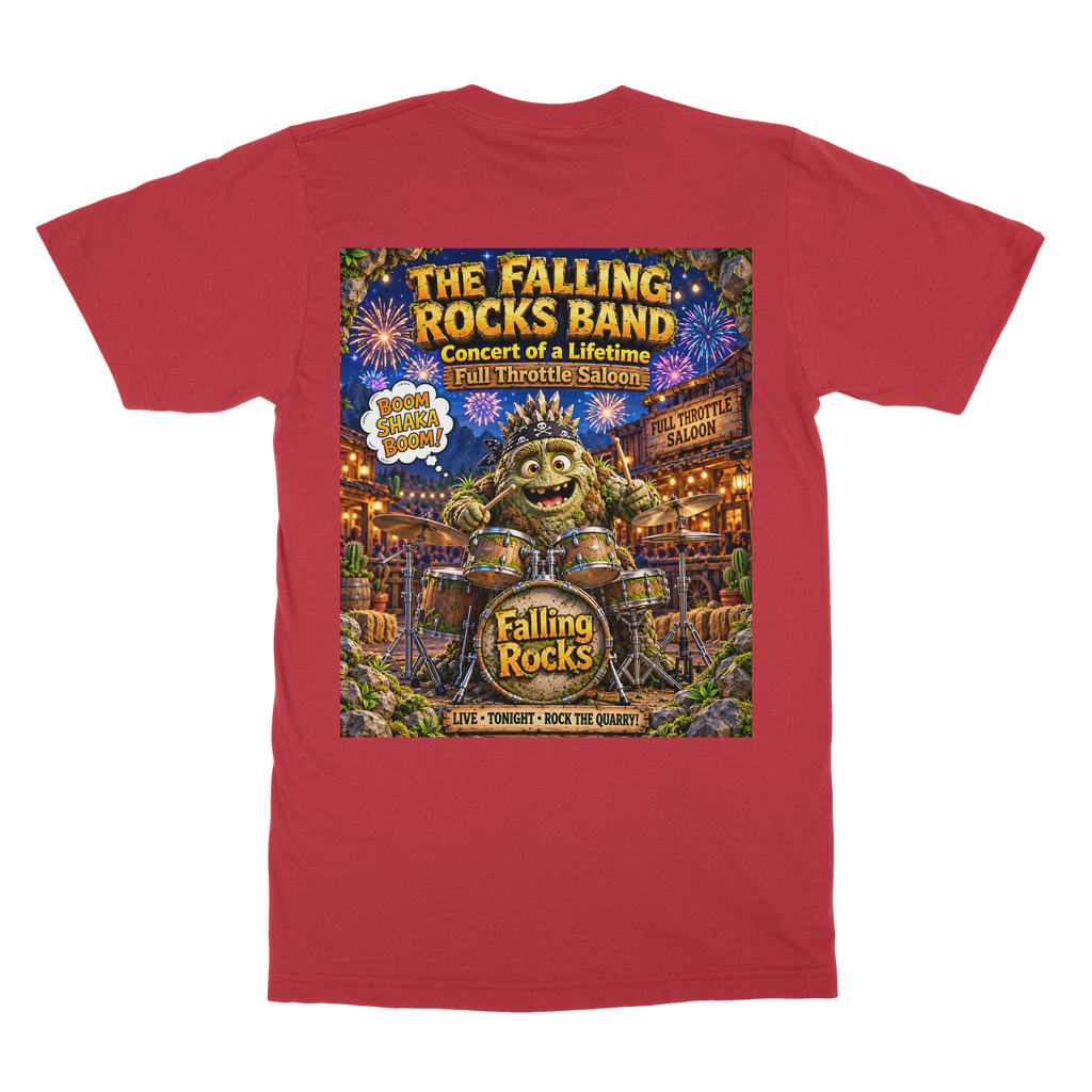 Falling Rocks Collection Classic Heavy Cotton Adult T-Shirt