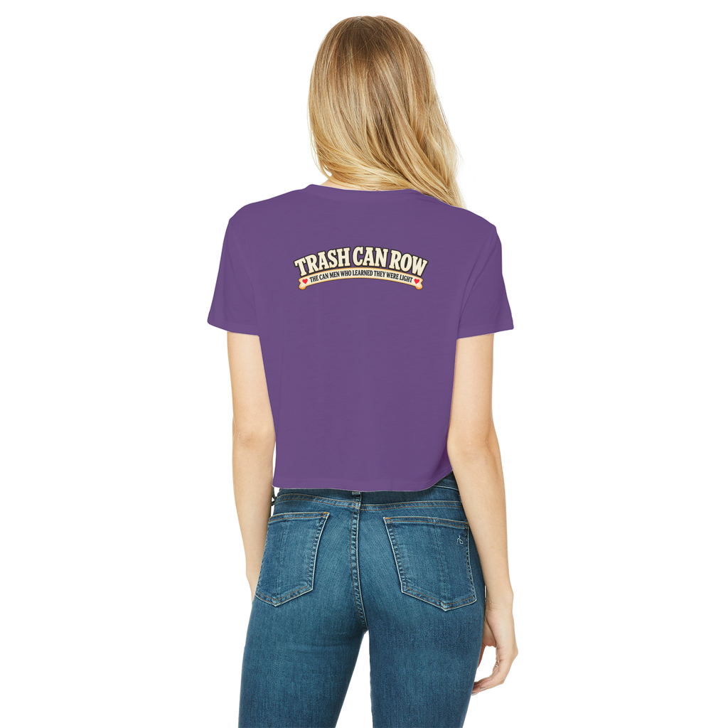 Trash Can Row – Classic Women's Cropped Raw Edge T-Shirt
