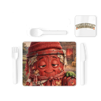 Trash Can Row Single Placemat and Coaster Set