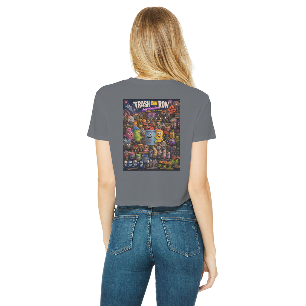 Trash Can Row: Concert for a Lifetime – Classic Women's Cropped Raw Edge T-Shirt
