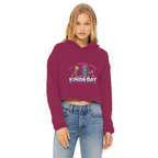 AOP Ladies Cropped Raw Edge Hoodie