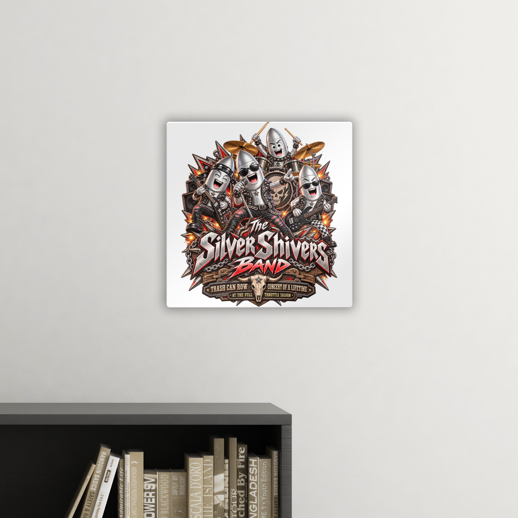 The Silver Shivers Band Square Metal Panel